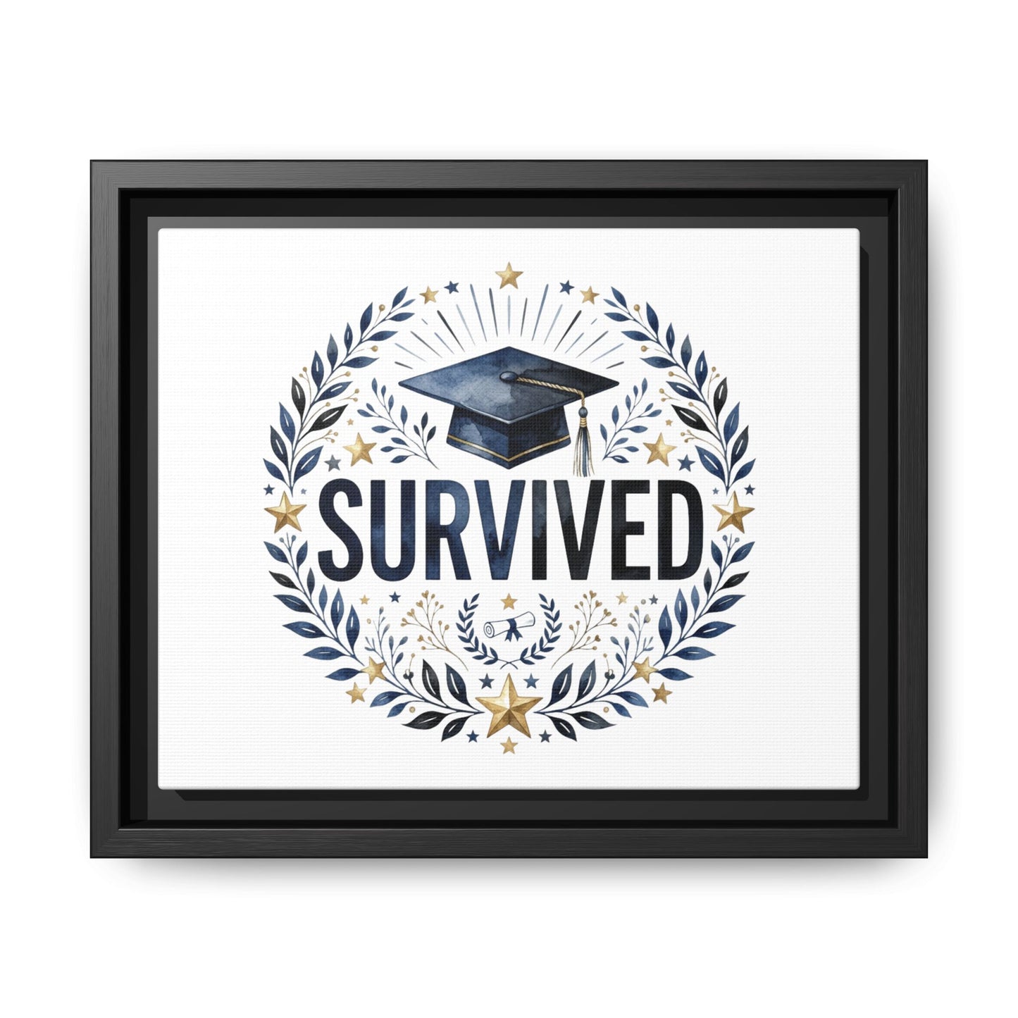 Graduation 'Survived' Framed Canvas Art — Cap & Laurel Keepsake