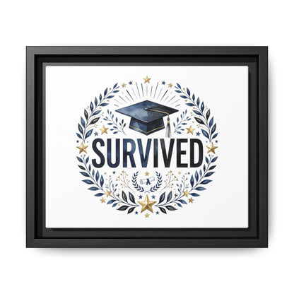 Graduation 'Survived' Framed Canvas Art — Cap & Laurel Keepsake