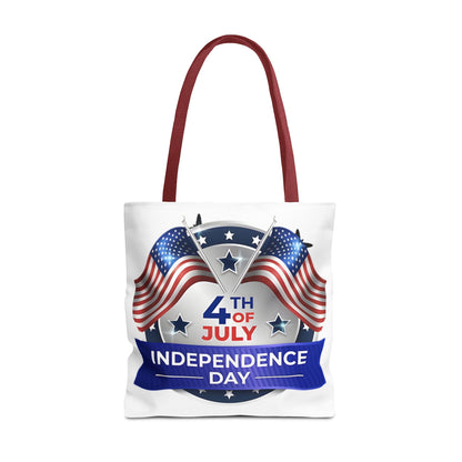 Independence Day Tote Bag — 4th of July American Flag Canvas Tote