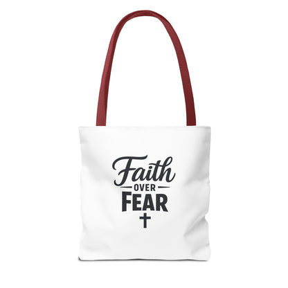 Faith Over Fear Tote Bag — Inspirational Christian Canvas Tote