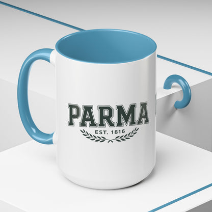 Parma Established 1816 Accent Coffee Mug — Vintage Collegiate Ceramic Coffee Cup