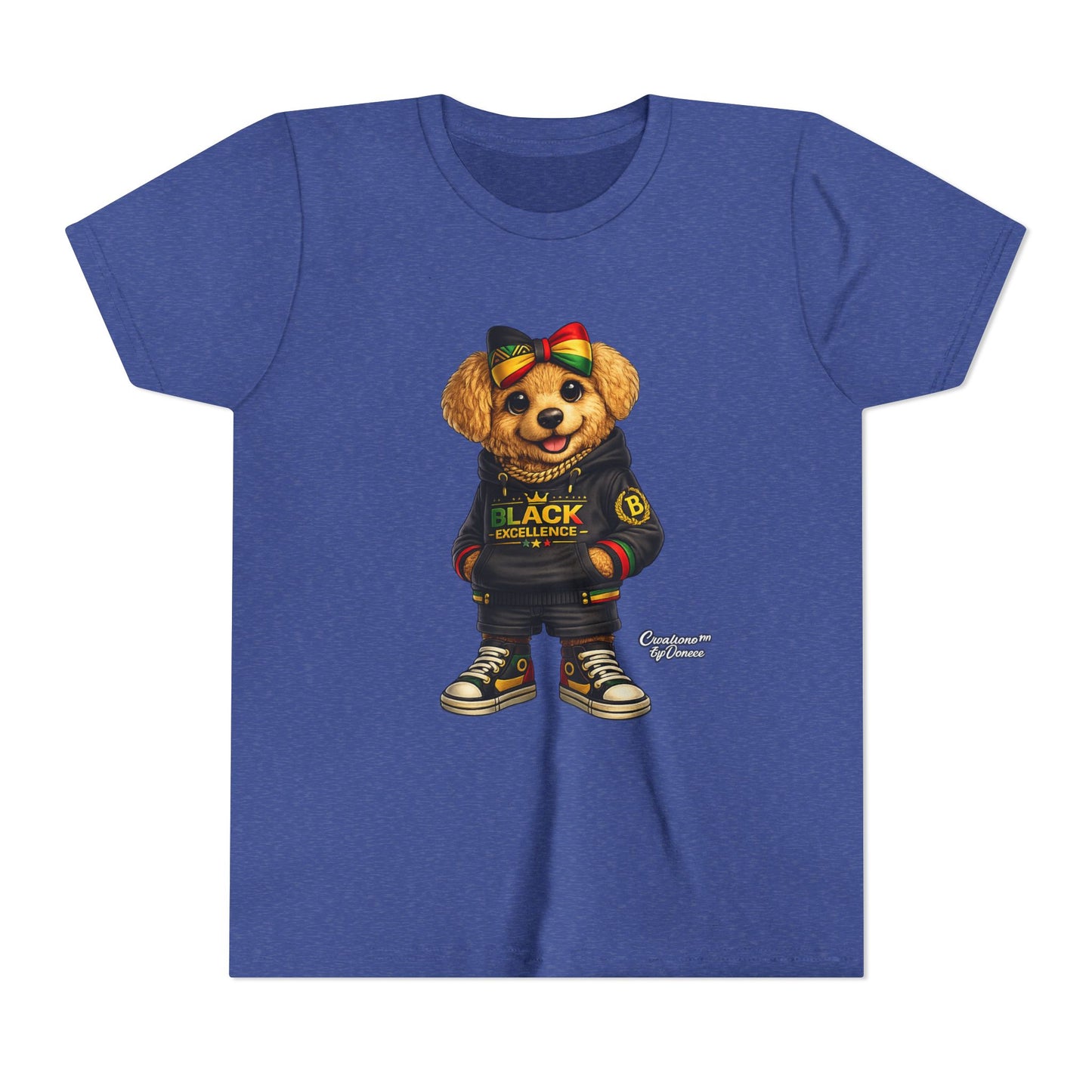 Youth Tee — Rasta Teddy "Black Excellence" Graphic Shirt