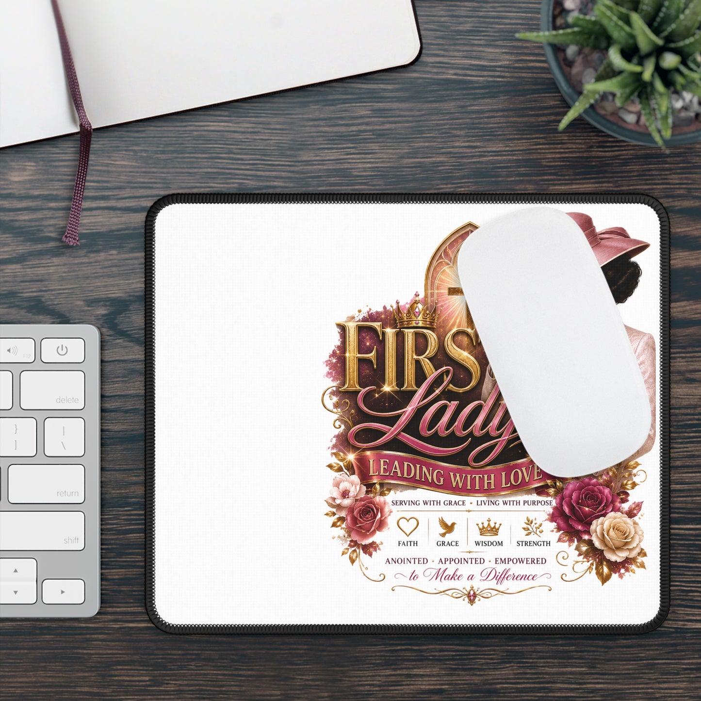 First Lady Inspirational Gaming Mouse Pad — "Leading With Love" Christian Desk Mat
