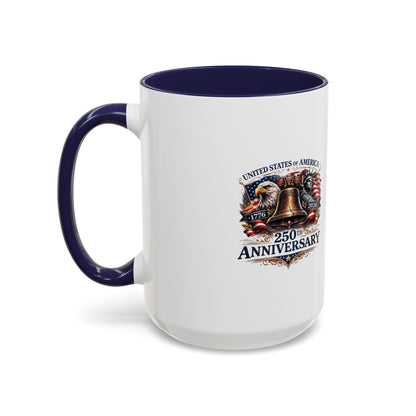 250th Anniversary Accent Coffee Mug — Patriotic United States Bell & Eagle Design (11/15 oz)