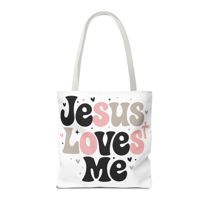 Jesus Loves Me Tote Bag - Faith-Inspired Christian Scripture Canvas Tote