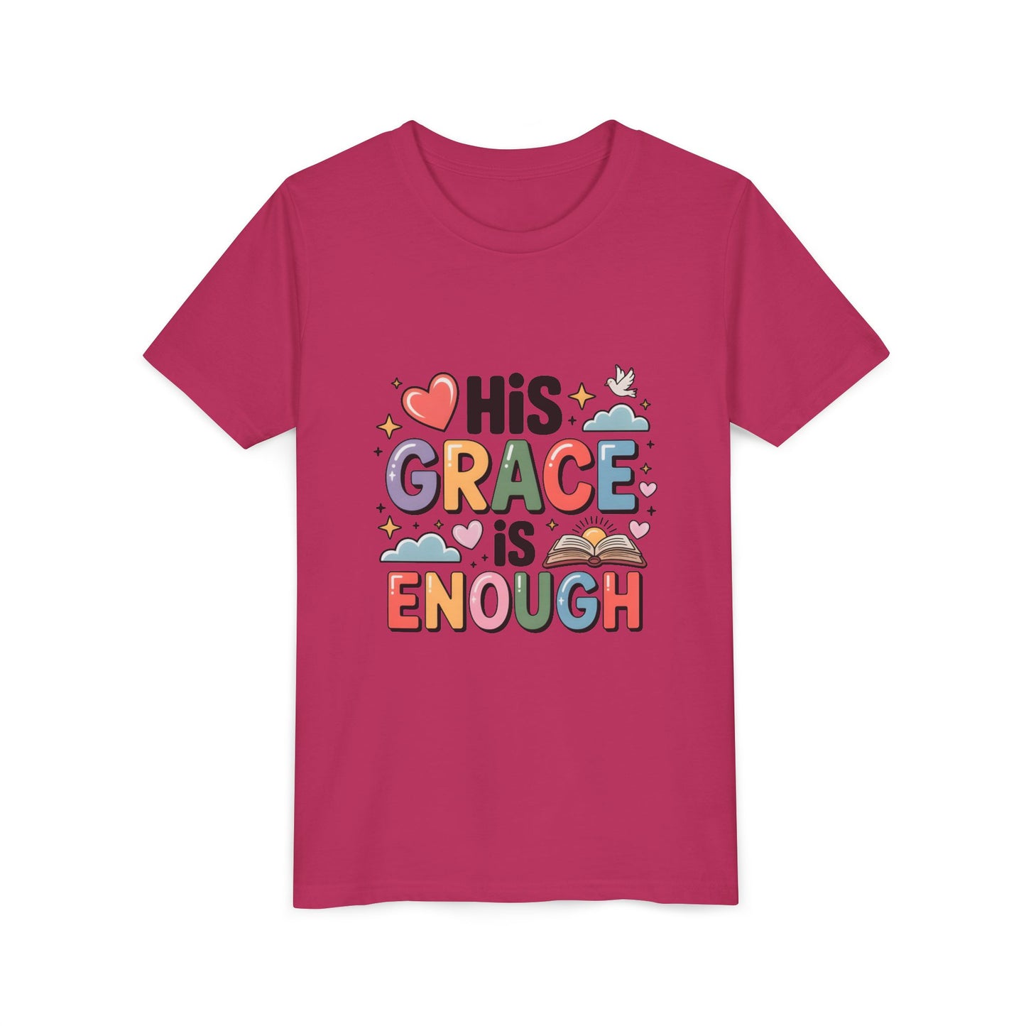 His Grace Is Enough Youth Tee — Christian Kids Inspirational Shirt