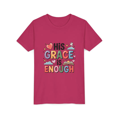His Grace Is Enough Youth Tee — Christian Kids Inspirational Shirt