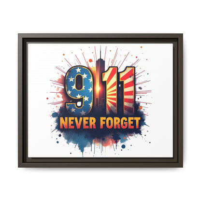 Framed Canvas Wall Art — “9·11 Never Forget” Memorial Print