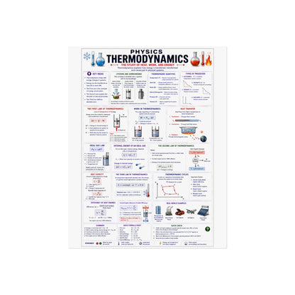 Thermodynamics Physics Poster — Educational Fine Art Wall Chart
