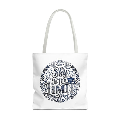Graduation Tote Bag — "The Sky Is the Limit" Inspirational Canvas Tote