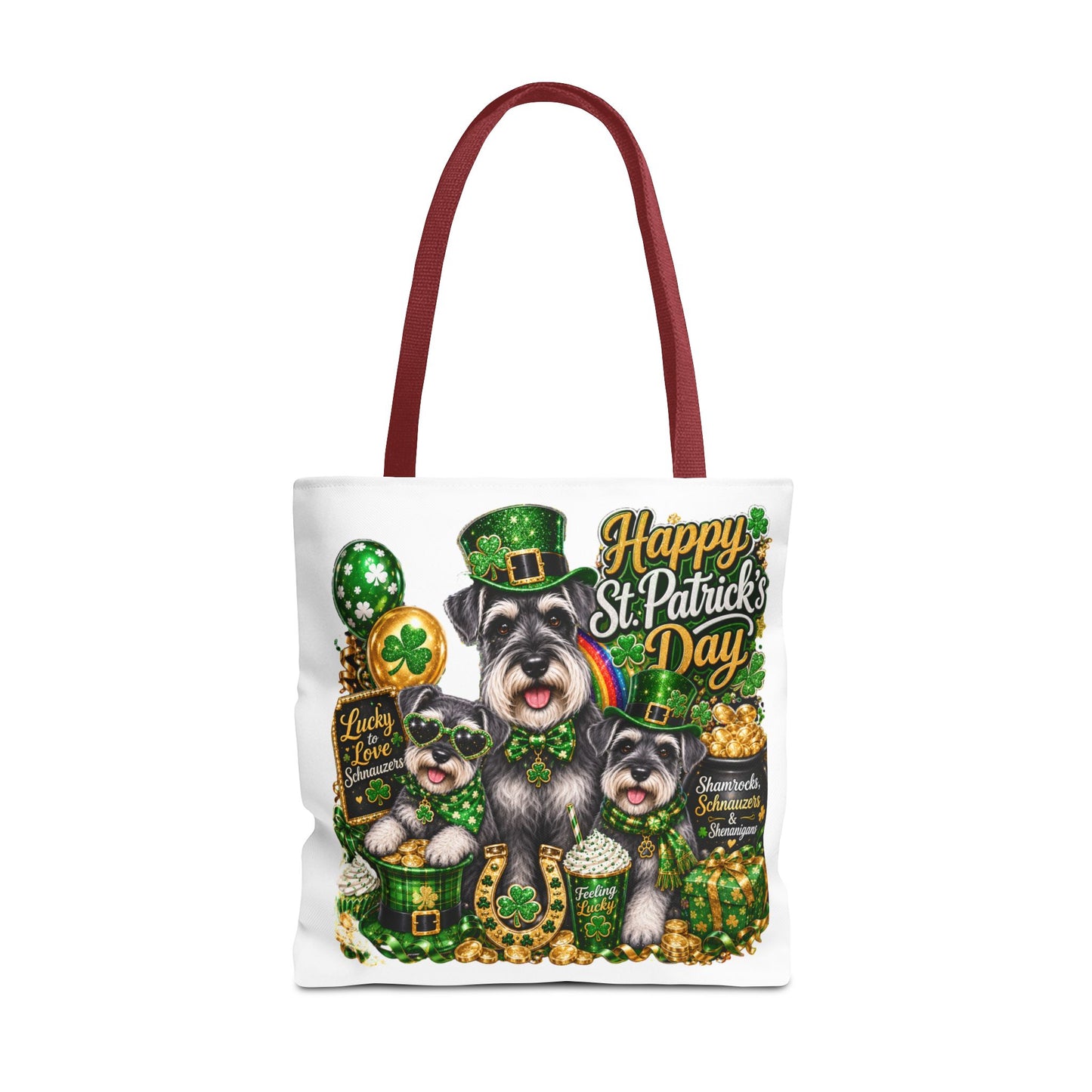 St. Patrick's Day Schnauzer Tote Bag – Happy St. Patrick’s Day Dogs Design