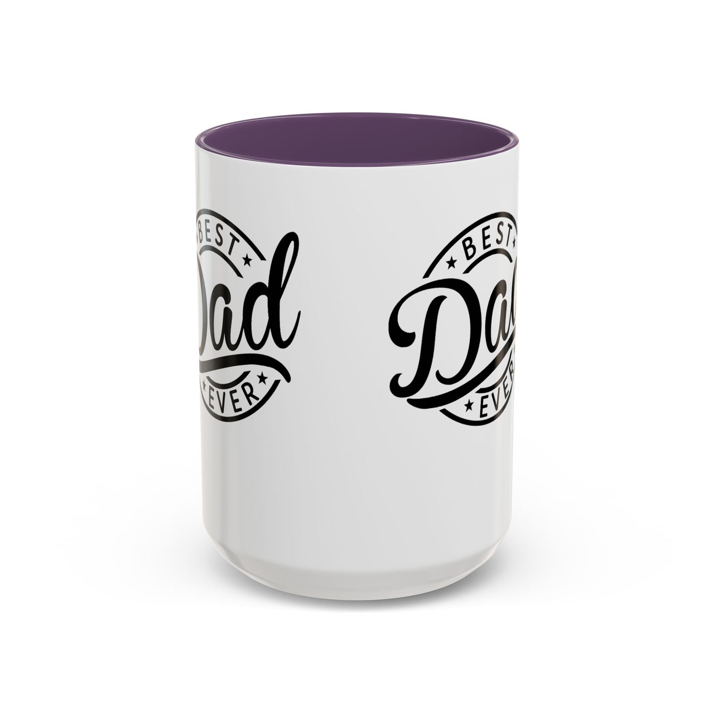 Best Dad Ever Accent Coffee Mug — Black Handle & Inner Rim, Father's Day Gift (11oz & 15oz)