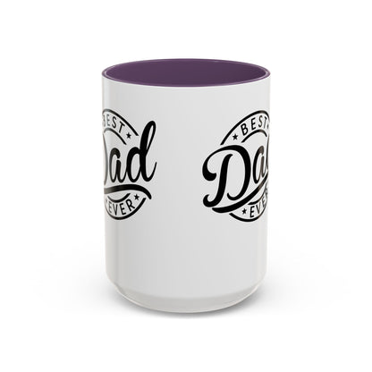 Best Dad Ever Accent Coffee Mug — Black Handle & Inner Rim, Father's Day Gift (11oz & 15oz)