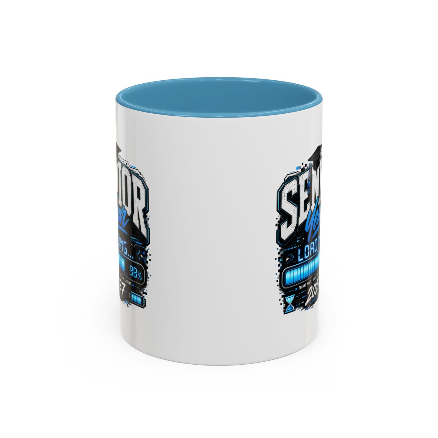 Senior Year Loading 2027 Accent Coffee Mug — Graduation Gift Cup (11/15oz)
