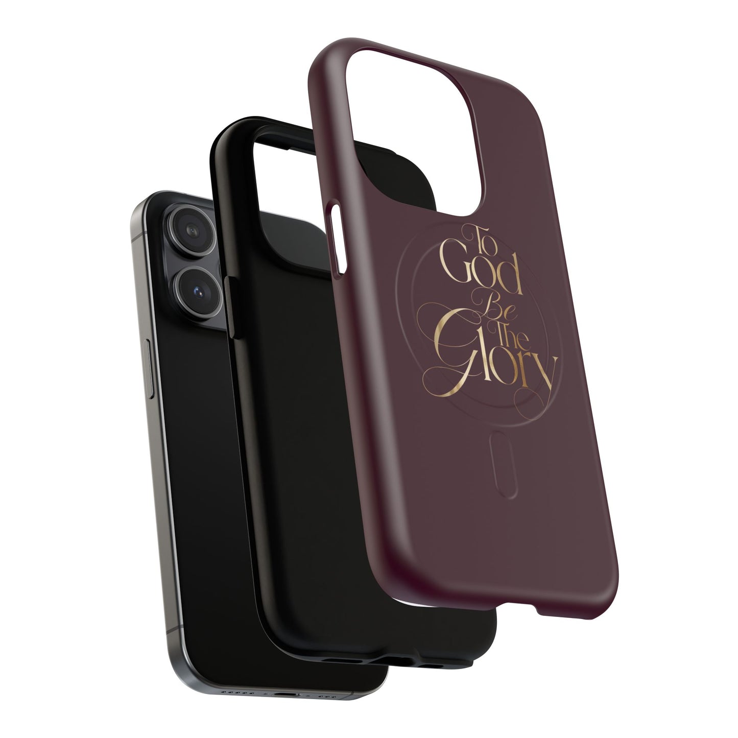 "To God Be The Glory" Tough Magnetic Phone Case — Burgundy Christian iPhone Cover