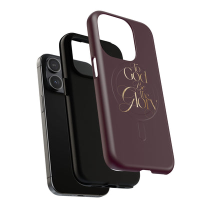 "To God Be The Glory" Tough Magnetic Phone Case — Burgundy Christian iPhone Cover