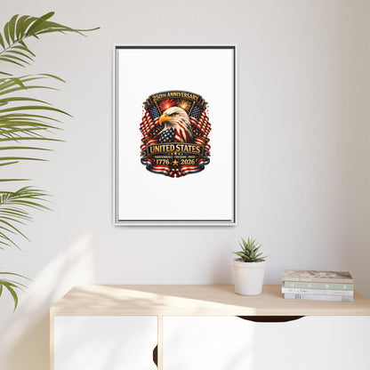 Patriotic Eagle 250th Anniversary Framed Canvas Print — United States 1776–2026