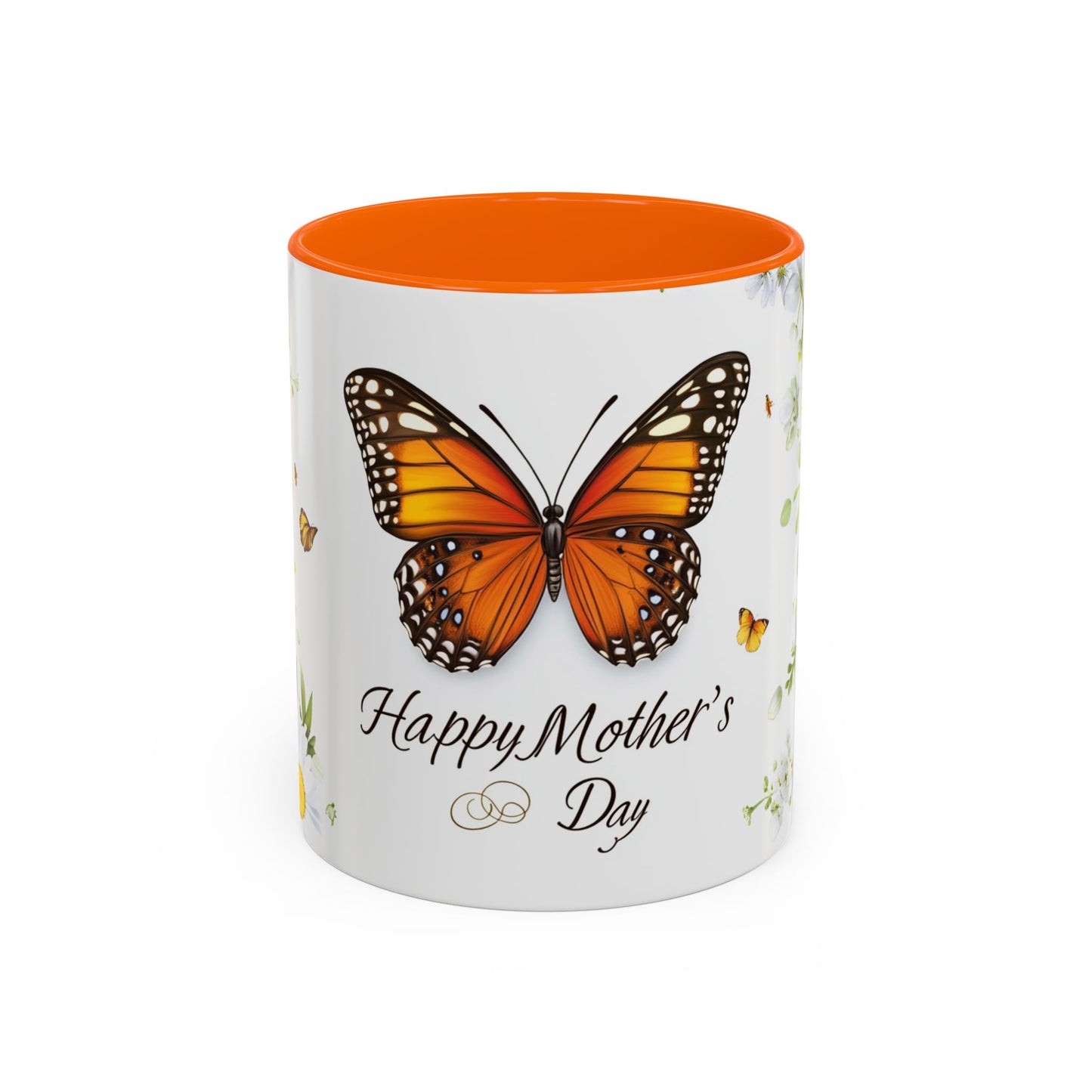 Mother's Day Butterfly Coffee Mug – 'Happy Mother's Day' Floral Accent Mug