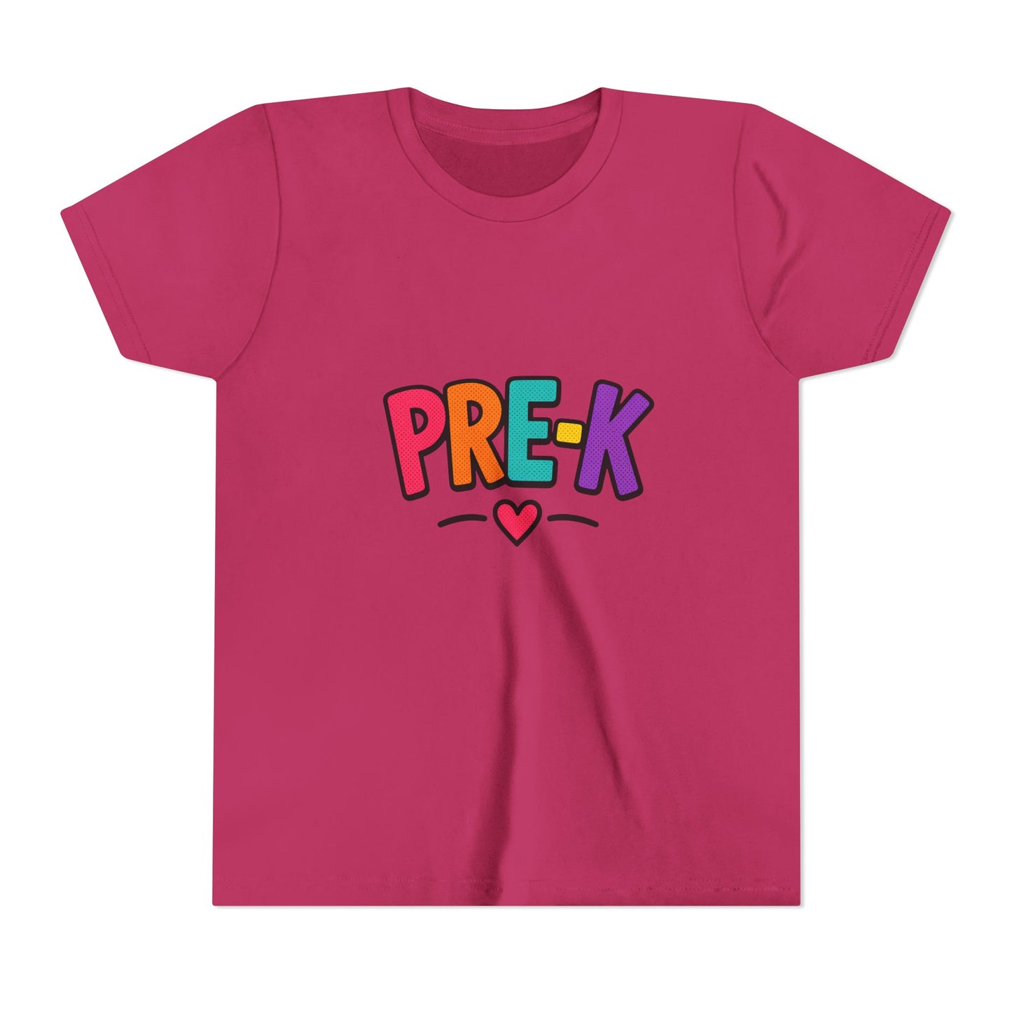 Pre-K Kids Tee — Colorful Heart Preschool Shirt for Boys & Girls