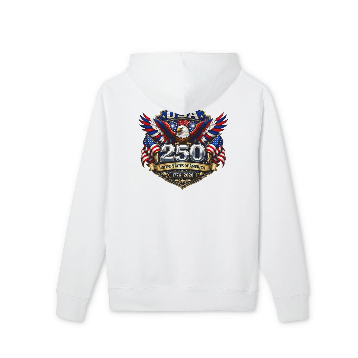 Patriotic USA 250th Anniversary Hoodie — Eagle Flag Emblem