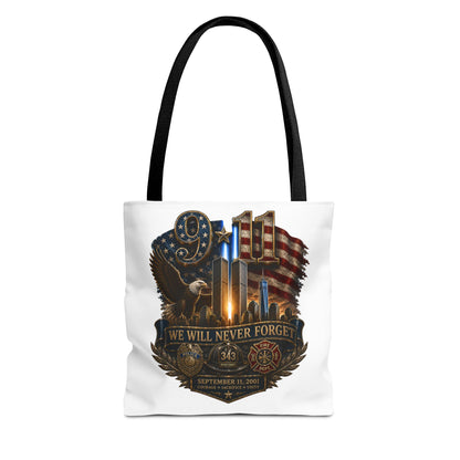 9/11 Memorial Tote Bag — "We Will Never Forget" Patriotic Tribute
