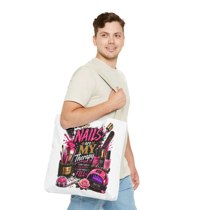 Nails Are My Therapy Tote Bag — Nail Tech Cosmetic Makeup Salon Gift