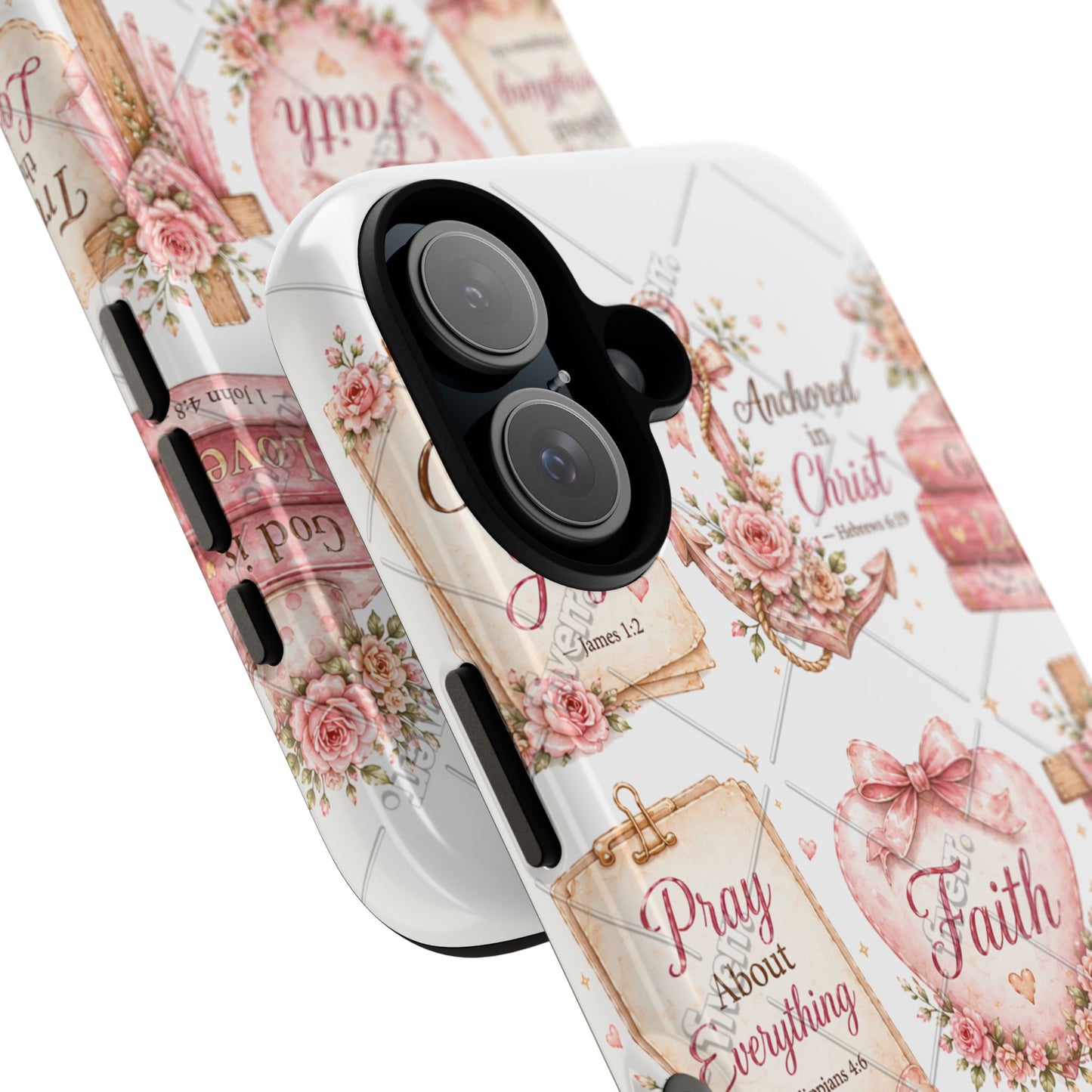 Faith Floral Phone Case – Christian Inspirational Scripture iPhone Cover (Choose Joy, Pray, Faith)