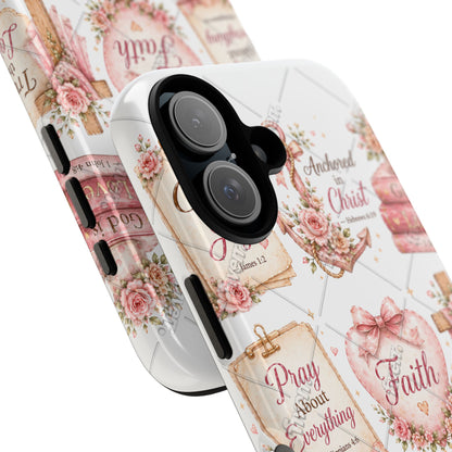 Faith Floral Phone Case – Christian Inspirational Scripture iPhone Cover (Choose Joy, Pray, Faith)