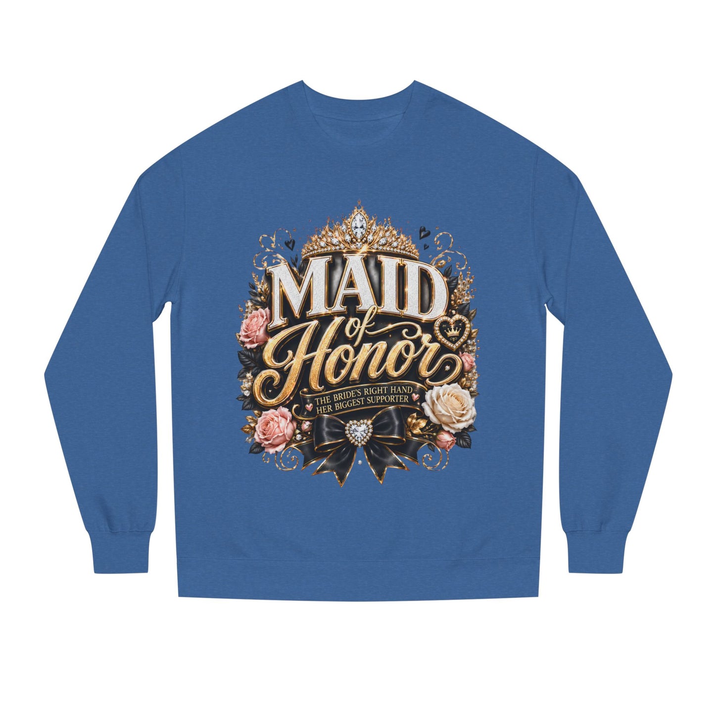 Maid of Honor Sweatshirt - Floral Crown Bridal Party Crewneck