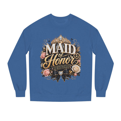 Maid of Honor Sweatshirt - Floral Crown Bridal Party Crewneck