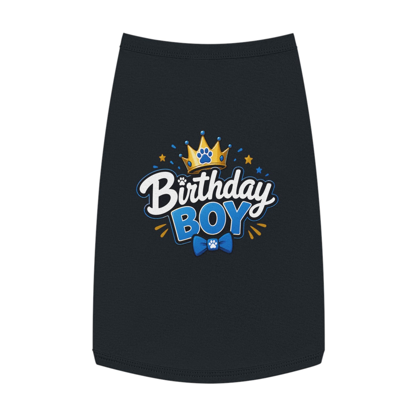 Birthday Boy Pet Tank Top — Cute Crown & Paw Design