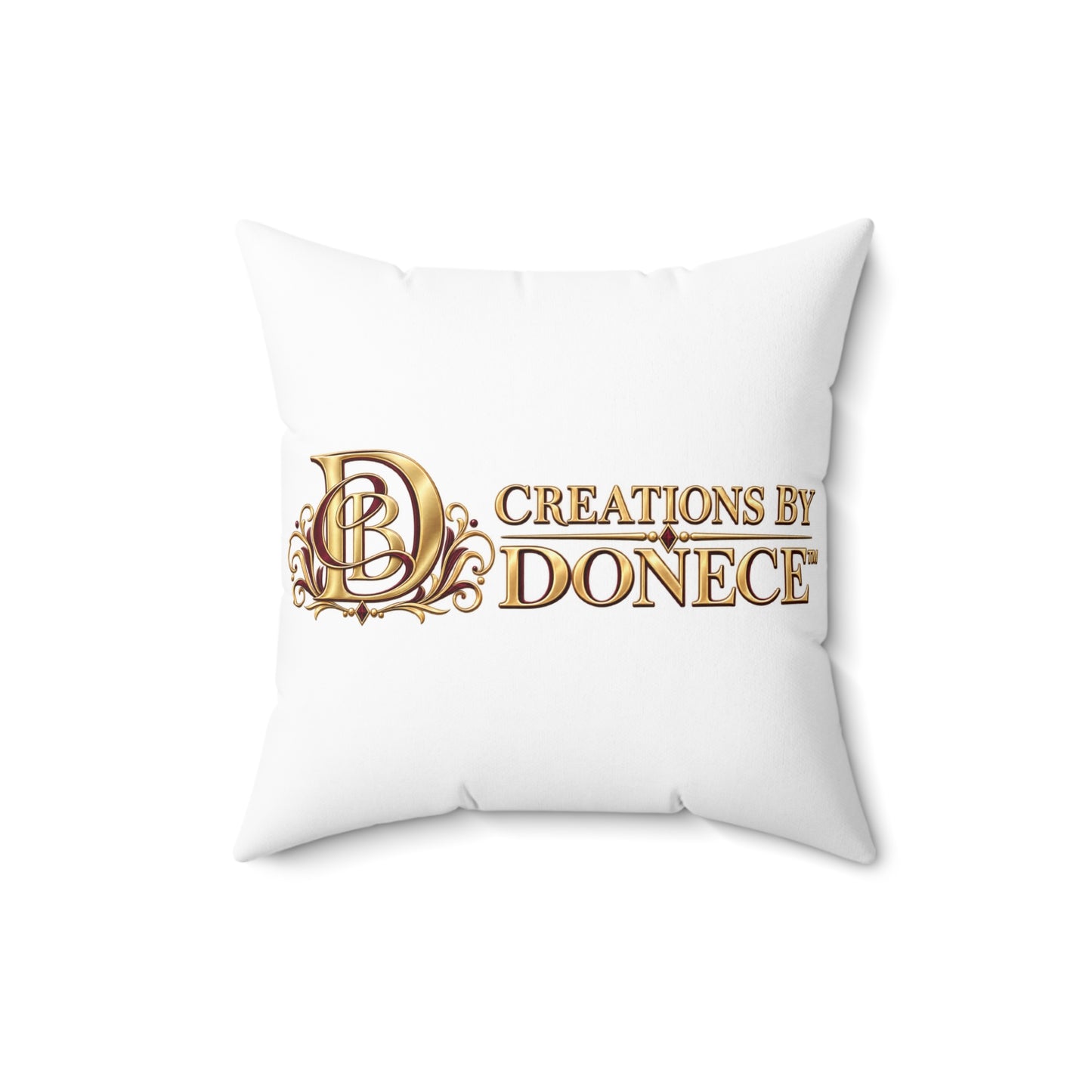 Creations By Donece Decorative Throw Pillow — Gold Logo Accent