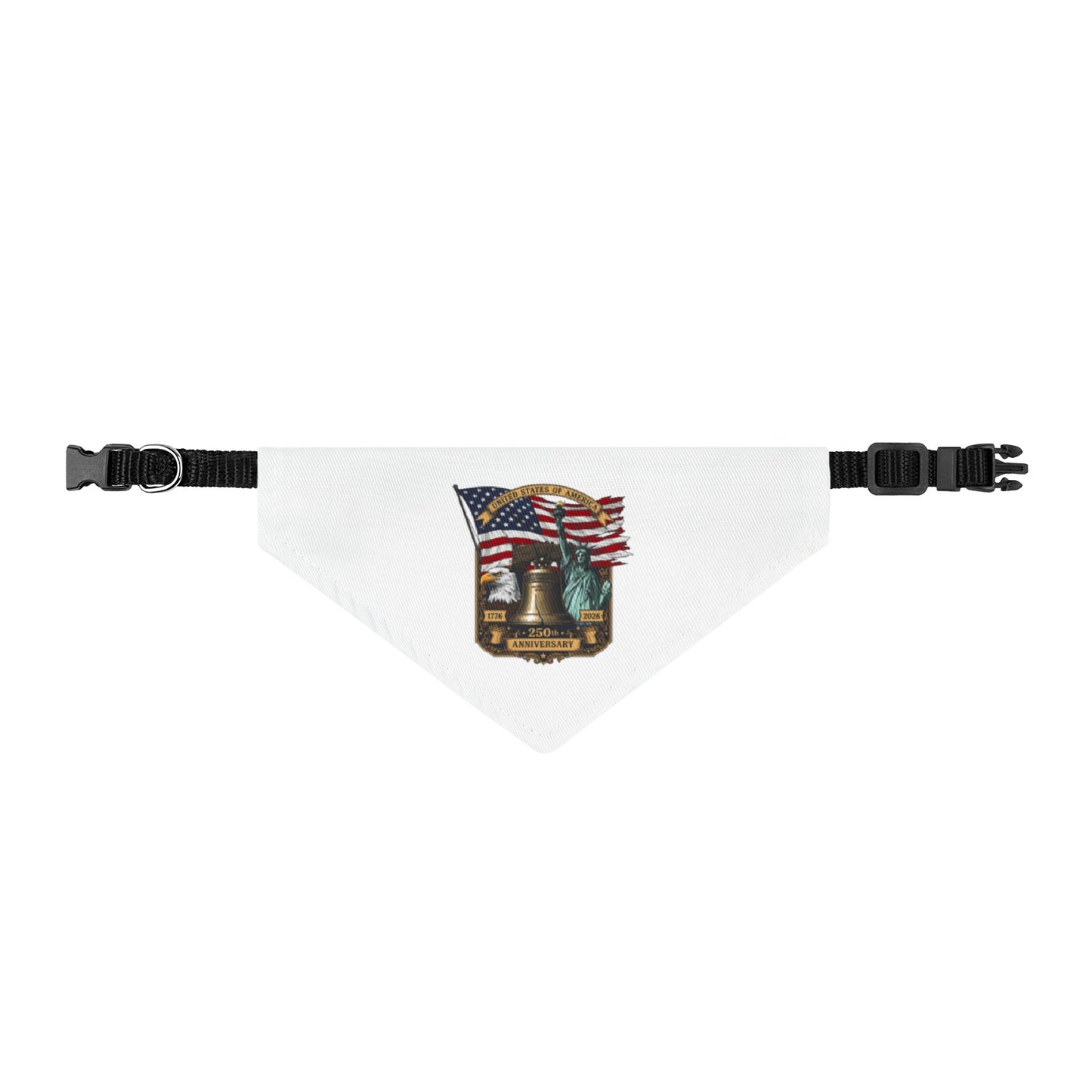 Patriotic Liberty Bell Clip-On Pet Bandana — American Flag Dog Accessory