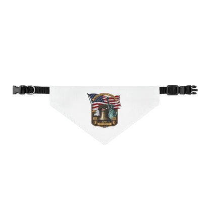 Patriotic Liberty Bell Clip-On Pet Bandana — American Flag Dog Accessory