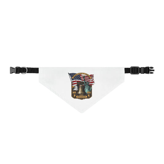 Patriotic Liberty Bell Clip-On Pet Bandana — American Flag Dog Accessory