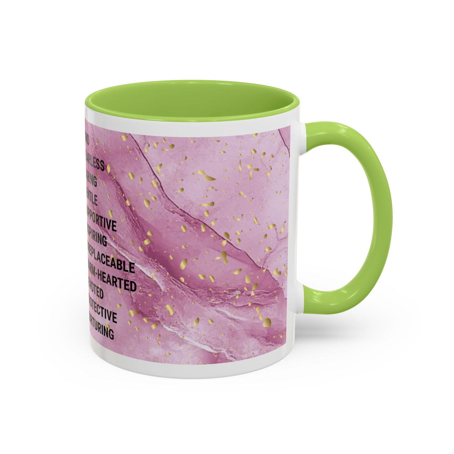 Mom Definition Accent Coffee Mug – Inspirational Pink Marble Mother’s Day Gift (11/15oz)