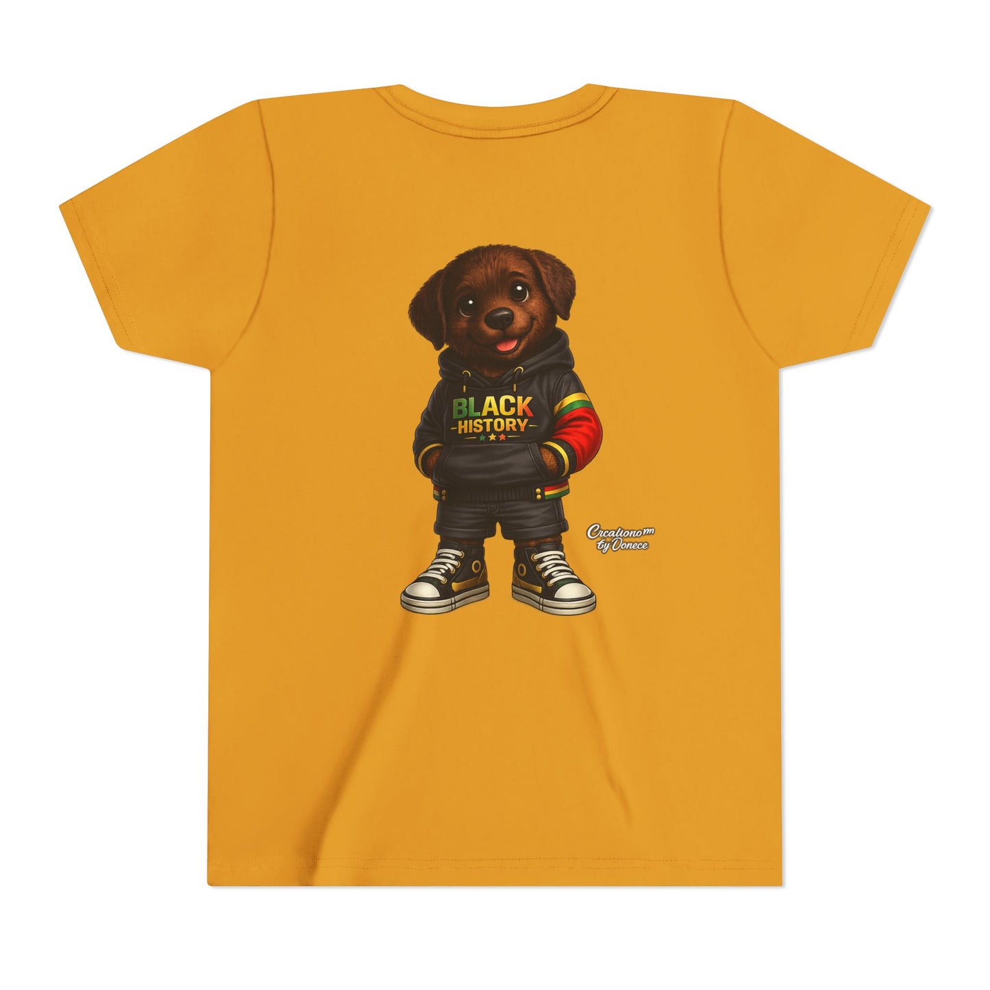 Youth Tee — Cute Puppy 'Black History' Graphic Shirt