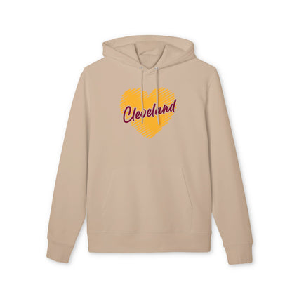 Cleveland Heart Hoodie — Yellow Script City Love Pullover
