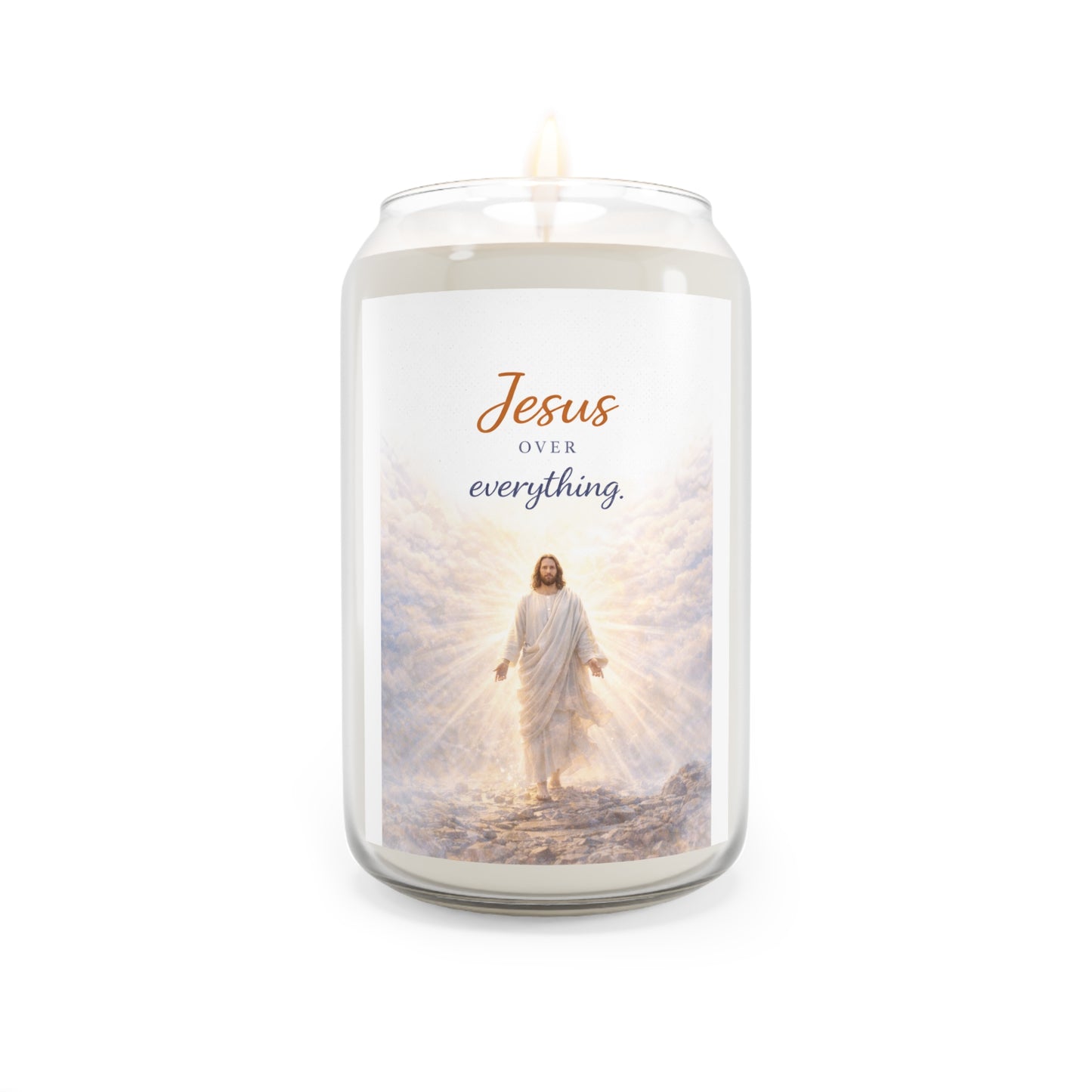 Christian Soy Candle — "Jesus Over Everything" Scented 13.75 oz