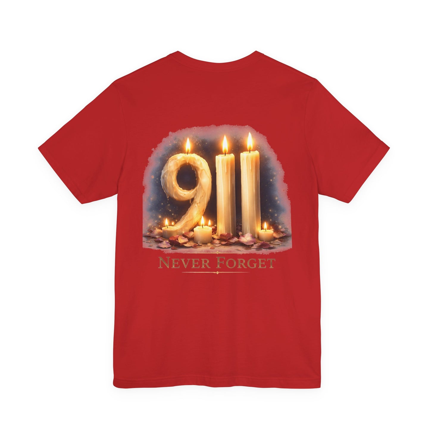 9/11 Never Forget T-Shirt – Memorial Candle Tribute Tee