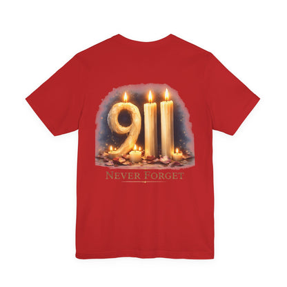 9/11 Never Forget T-Shirt – Memorial Candle Tribute Tee