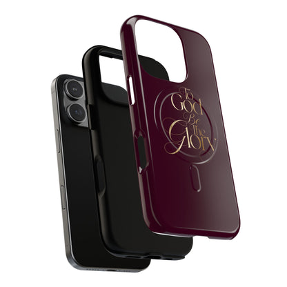 "To God Be The Glory" Tough Magnetic Phone Case — Burgundy Christian iPhone Cover