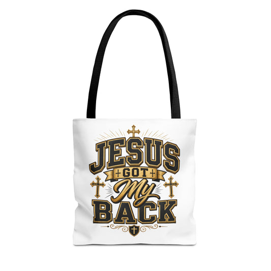 Jesus Got My Back Tote Bag — Faith-Based Christian Inspirational Carryall