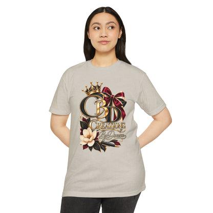 Graphic T-Shirt — "CBD Creations By Dawna" Gold Crown Floral Design