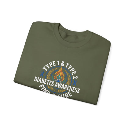 Type 1 & Type 2 Find a Cure Diabetes Awareness Sweatshirt