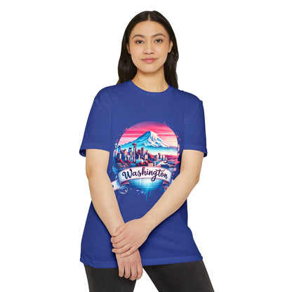 Washington Skyline T-Shirt — Retro Mountain & City Graphic Tee