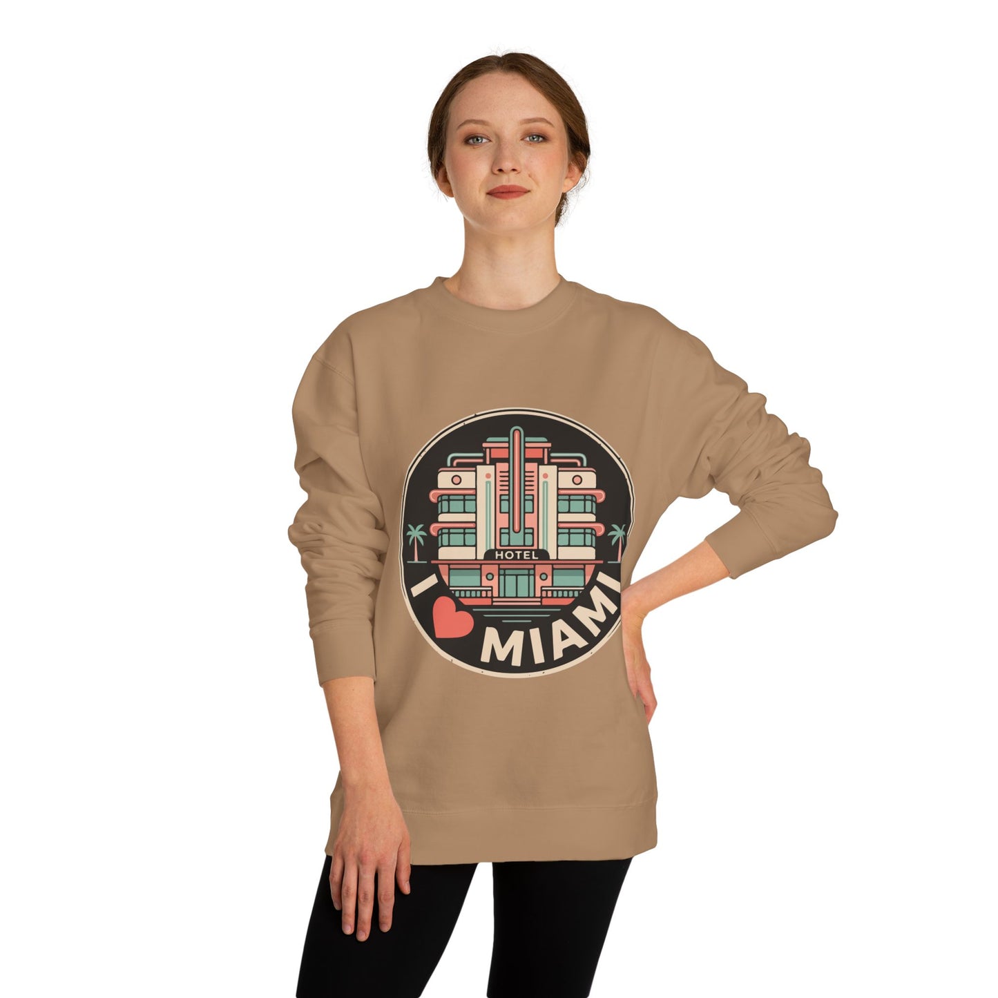 Miami Art Deco Sweatshirt — I Love Miami Vintage Hotel Crewneck