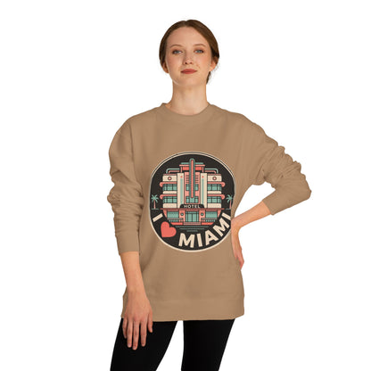 Miami Art Deco Sweatshirt — I Love Miami Vintage Hotel Crewneck