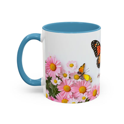 Mother's Day Butterfly Coffee Mug — "Happy Mother's Day" Floral 11/15oz Accent Mug