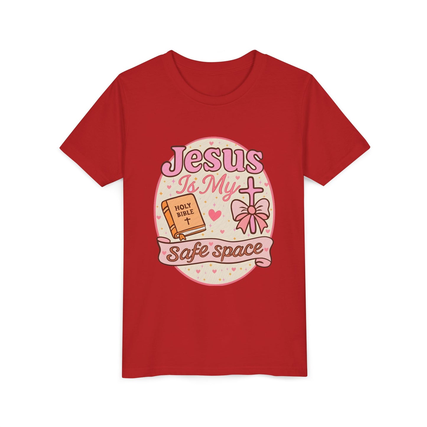 Youth Tee — "Jesus Is My Safe Space" Christian Kids T-Shirt